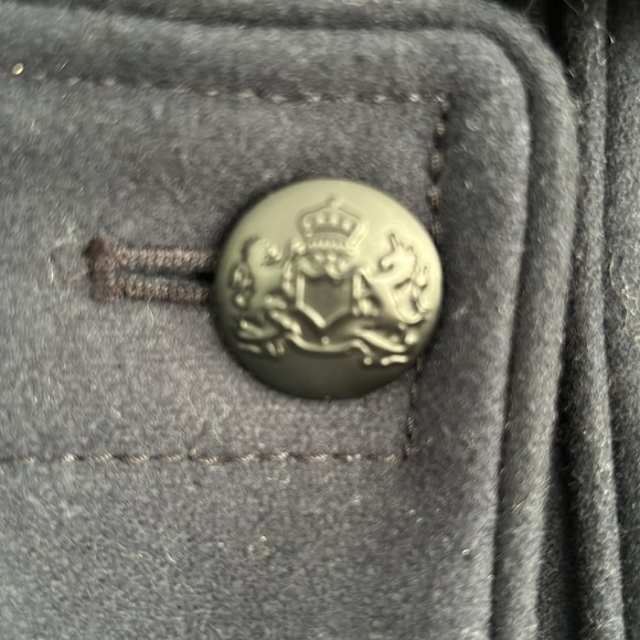 Banana Republic Wool Melton Militia Coat Navy Blue Size 4 - Picture 5 of 8